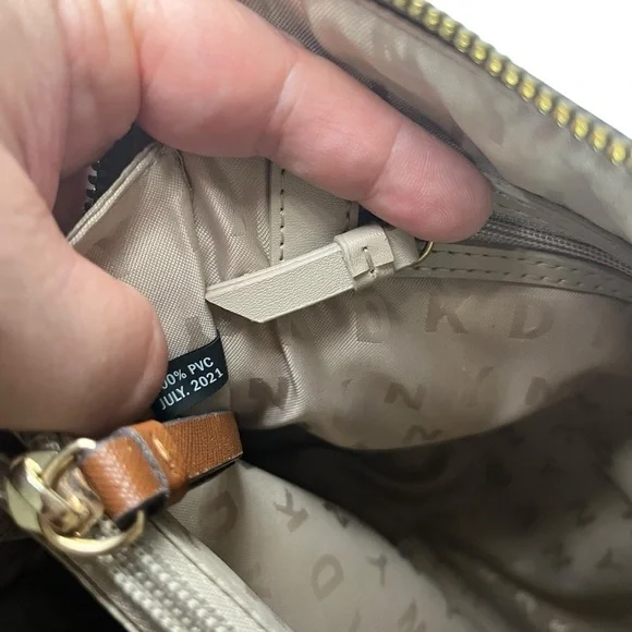 DKNY Women Bryant  MD ROUND Brown/ Beige Satchel Bag Purse MSRP:$198 - Picture 11 of 12